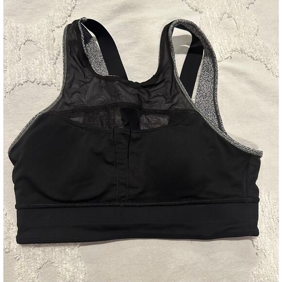 Lululemon Run The Day Sports Bra Fractal Dark Starlight Black Nulux Mesh Sz. 6 - Picture 8 of 9
